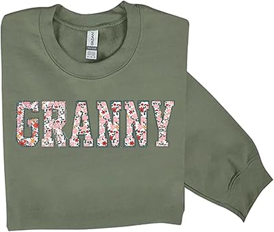 Personalized Embroidered Applique Grandma Sweatshirt Custom Nana Mimi Granny Mamaw Mama Women Gift Mothers Day 2024