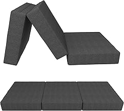 POKAR Folding Mattress Car Bed for Guests Camping Travel Cot 80 x 195 x 15 cm, Anthracite