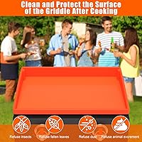 Vista 2 de Funda de silicona para parrilla Blackstone, cobertura completa de 22 pulgadas, resistente grado alimenticio, cubierta protectora de superficie