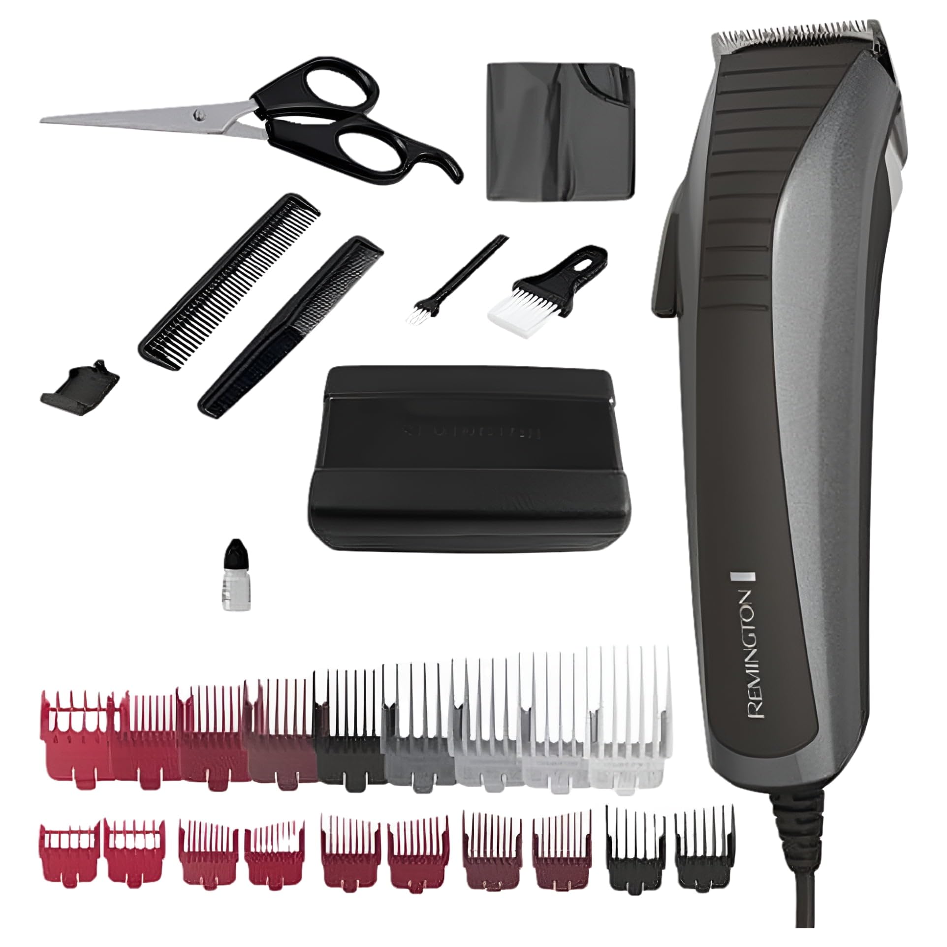 Easy Fade Haircut Kit, Hair Clippers for Men, Tapered and Standard Fixed Combs, Travel Case Included, Black - Taper Lever — Helps Change Lengths for Precise Fading to Achieve an Extra-Smooth Look