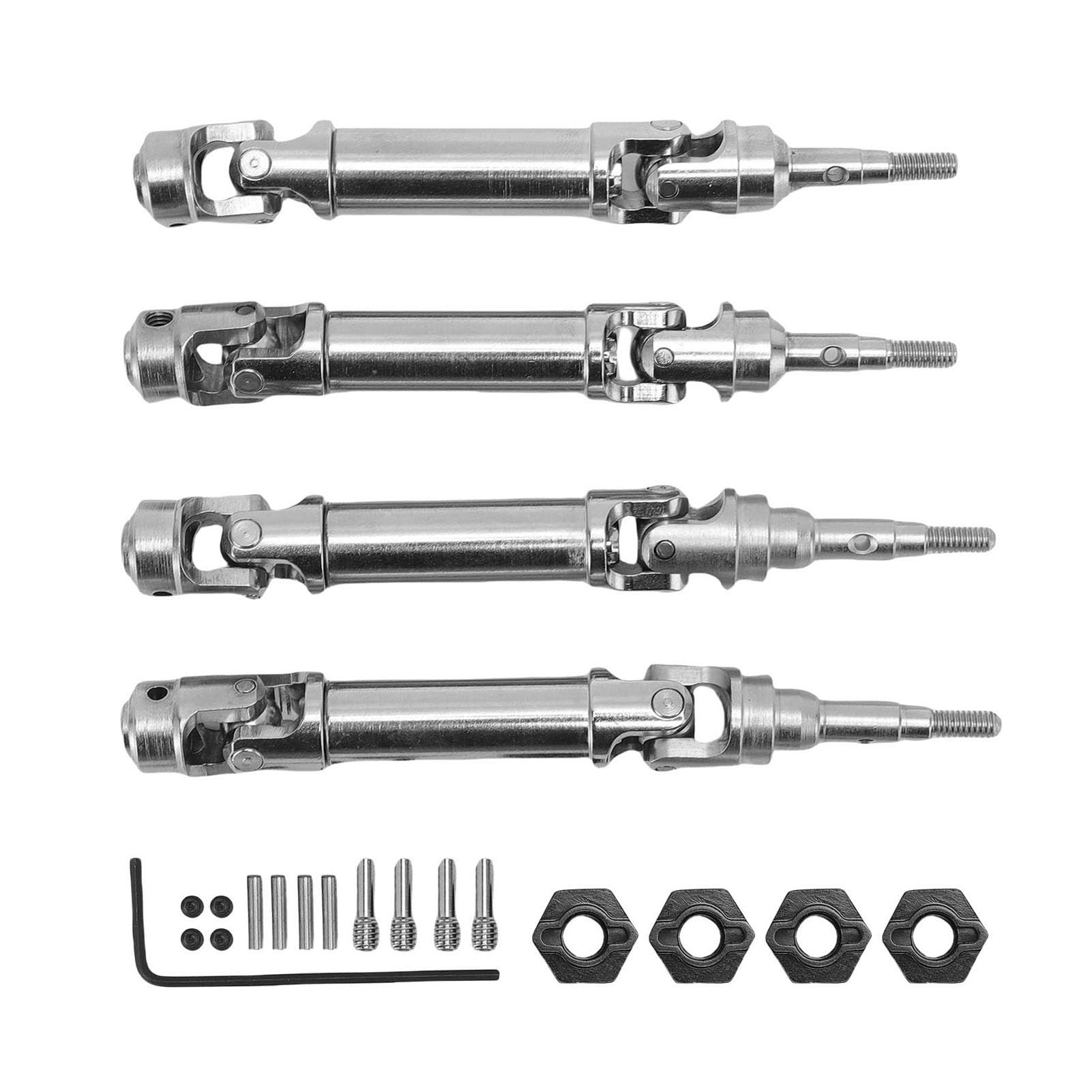 Set di Alberi di Trasmissione CVD Anteriori e Posteriori Set di Assi per Alberi di Trasmissione per Auto RC in Metallo per Fiesta ST Rally 1 10 4X4 Auto RC Senza Spazzole Installazione (SILVER)