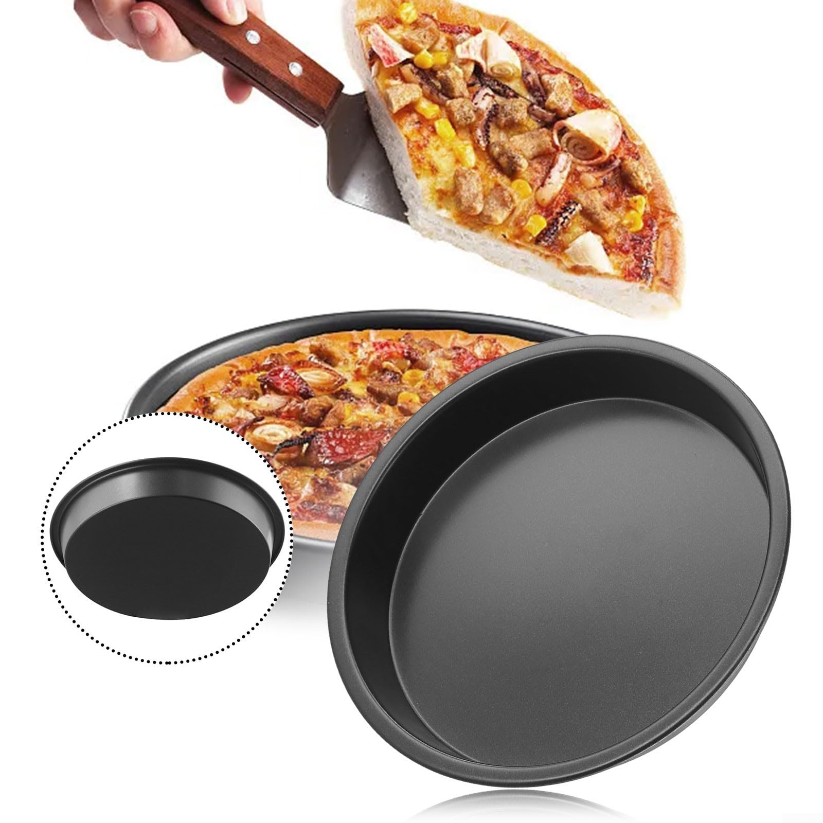 Plaque Pizza Micro-ondes 15,2-25,4 Cm – Acier Carbone Anti-adhésif, Cuisson Croustillante Base Pizza & Viandes