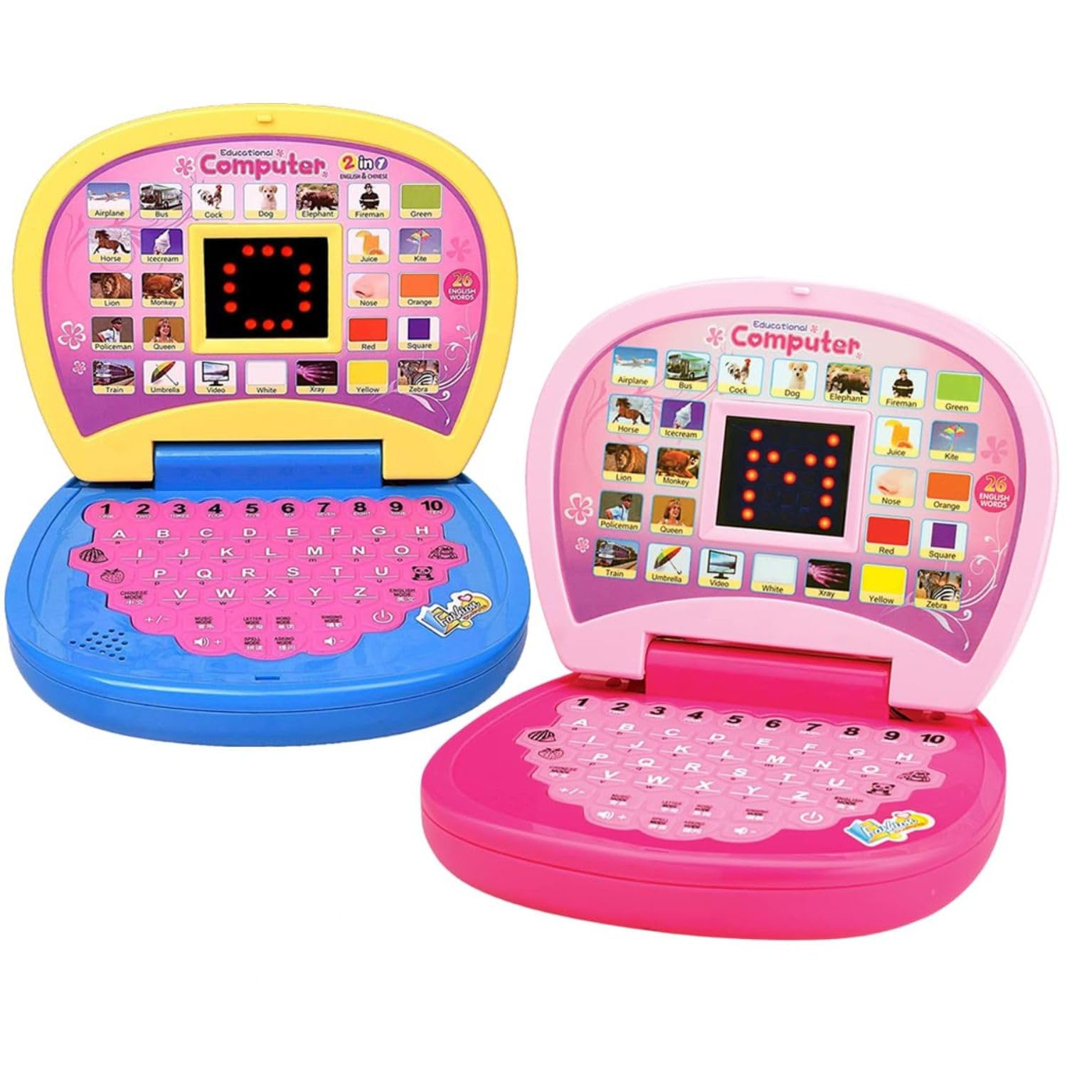2011A Battery Operated Educational Learning Laptop Toy with LED Display and Music Effect | Babies/Girls/Boys/Toddlers, Power Source: 3xAA Battery (Not Included)