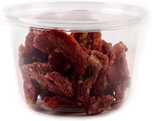 EcoQuality Contenedores de plástico de 16 onzas con tapas, 250 unidades, recipientes redondos perfectos para almacenamiento de alimentos, control de