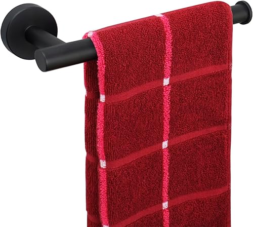 TocTen Toallero de manoanillo de toalla  Barra gruesa de toalla de mano de acero inoxidable SUS304, 9 pulgadas resistente montado en la pared (negro