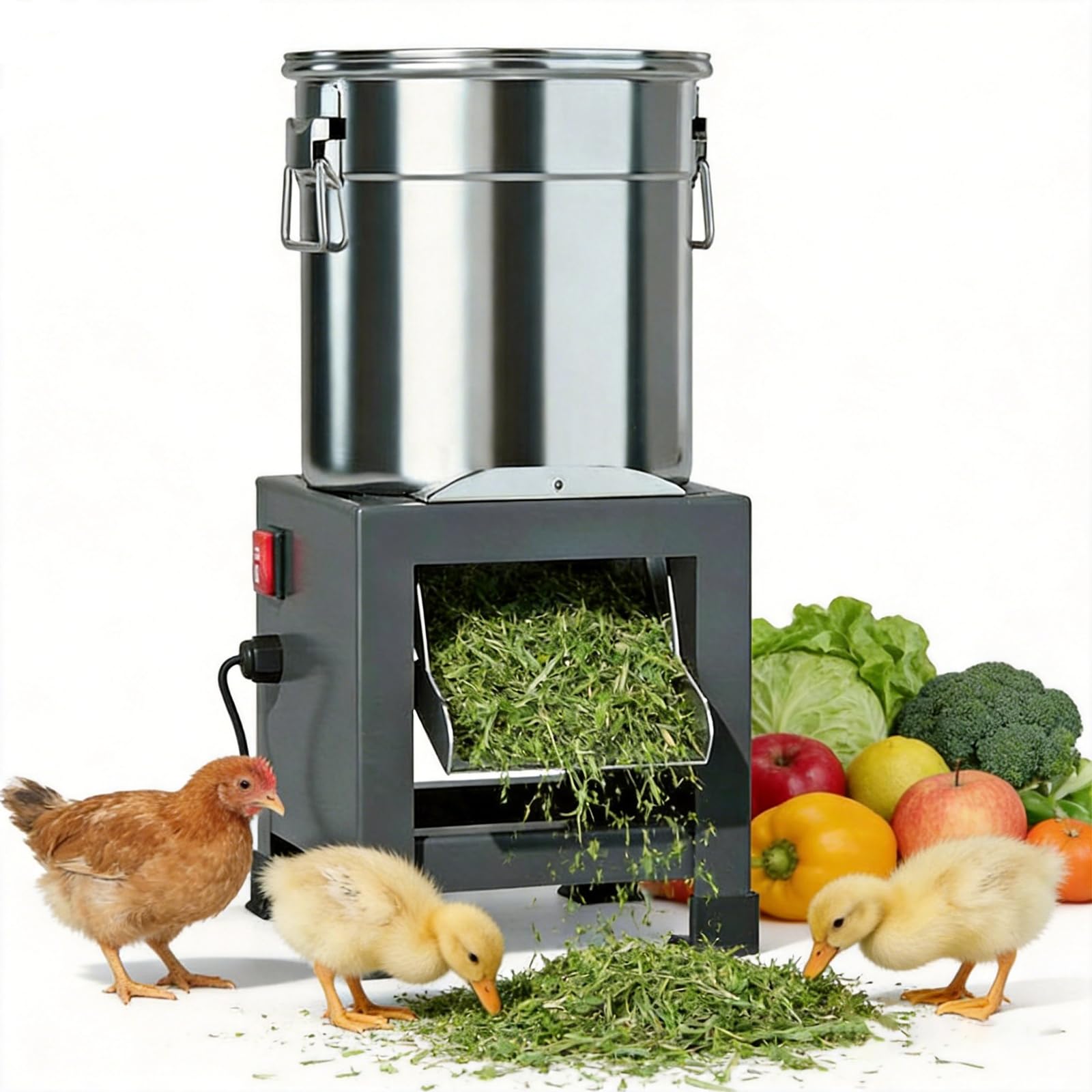 ZTGL 2500W Professional Veggie Shredder Grater, Household Breeding Crusher Electric, Poultry Feed Processor, High Efficiency For Chop Various Vegetables, Easy To Clean,2500W