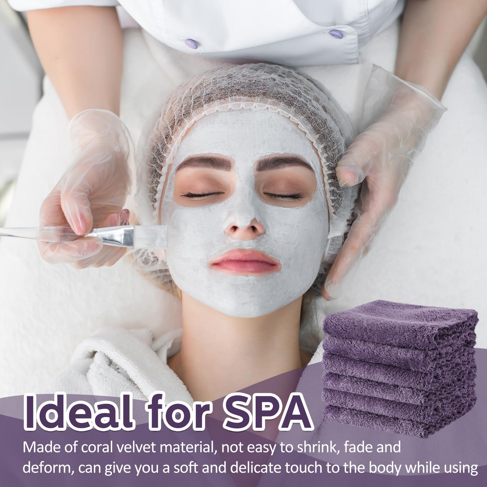 Newwiee 100 paños de secado rápido, ropa de baño de 12 x 12 pulgadas, toallas faciales de microfibra suave a granel para tu cara y cuerpo, toallas faciales para spa (morado oscuro)
