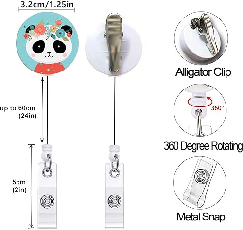 Miniatura 6 de Portatarjetas con carrete retráctil, soporte vertical para tarjetas de identificación, protector de tarjeta de identificación para el trabajo,