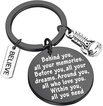 FEELMEM Boxing Glove Keychain Future Boxer Gift Behind You All Memories Boxing Keychain Boxing Coach Gifts