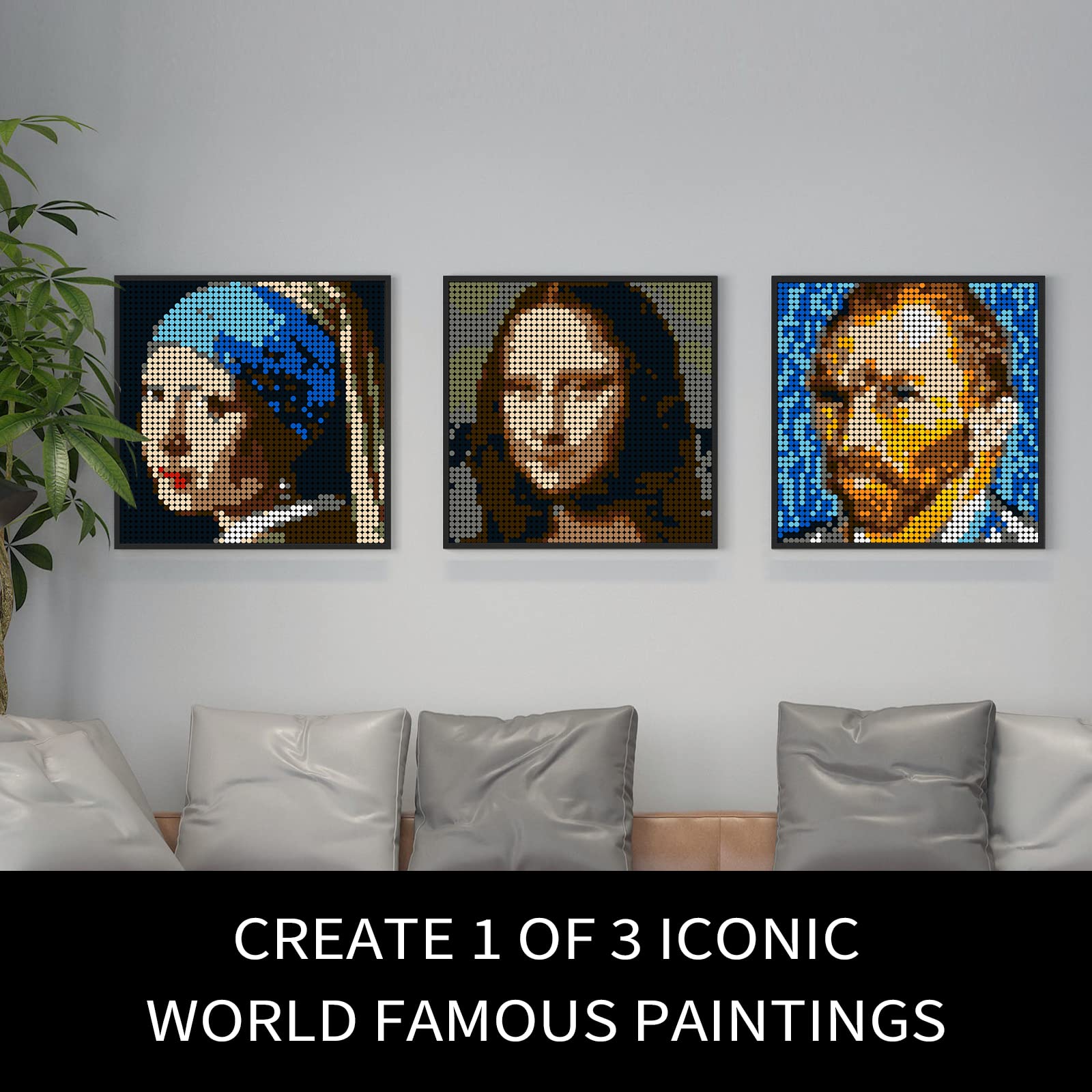Amazon.co.jp: PIPART 3イン1モザイクアート モナリザ | ゴッホ 自画像