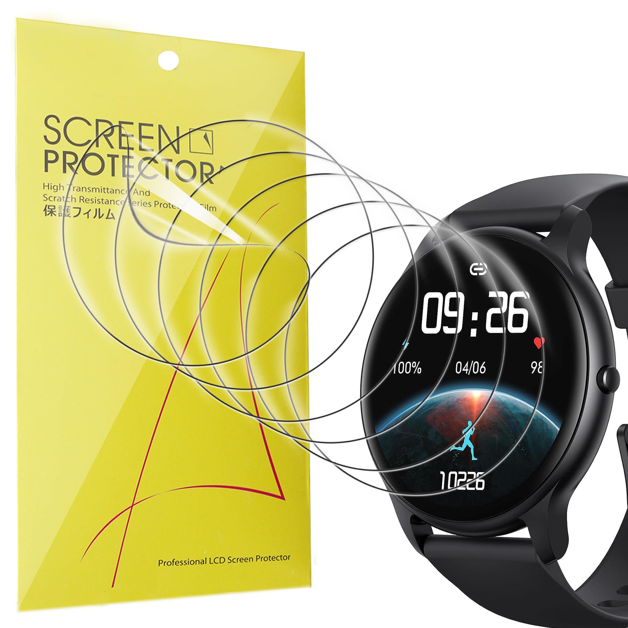 Lamshaw Compatible for Parsonver SR1 Smart Watch Screen Protector, [6 Pack] Full Coverage TPU Clear Film Compatible for Parsonver SR1 1.32