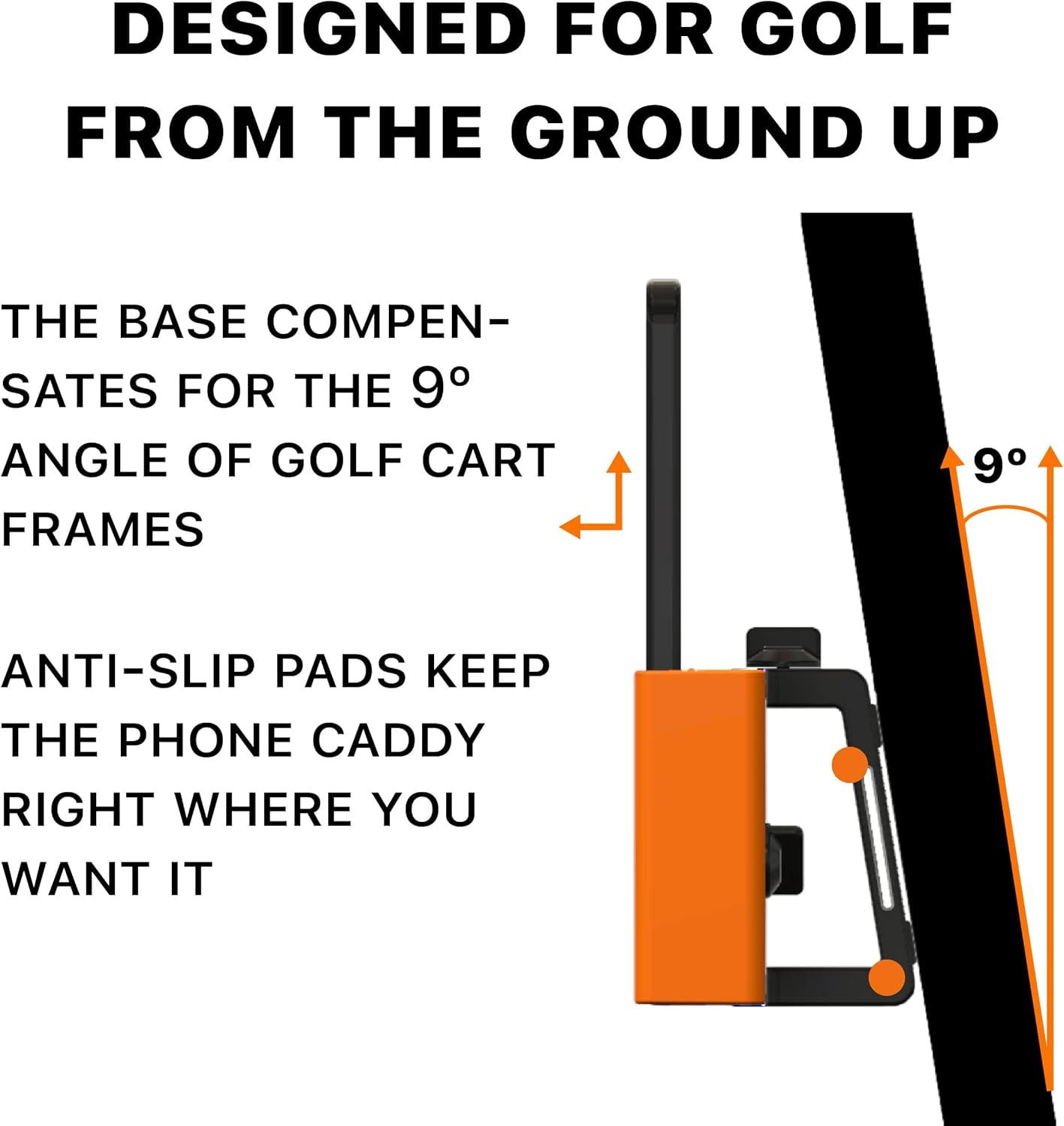 Desert Fox Golf Michigan State Phone Caddy – Adjustable Golf Cart Phone Holder with Secure Strap for Hands-Free GPS & Golf Apps – Universal Fit, Officially Licensed