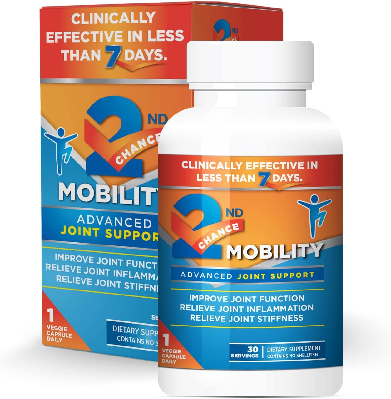 Advanced Joint Support Supplement - Turmeric, Resveratrol, Boswellia Serrata Extract, UC-II Collagen - Vitamins and Nutrients for Back, Limbs, Hip, & Knee - 30 Count