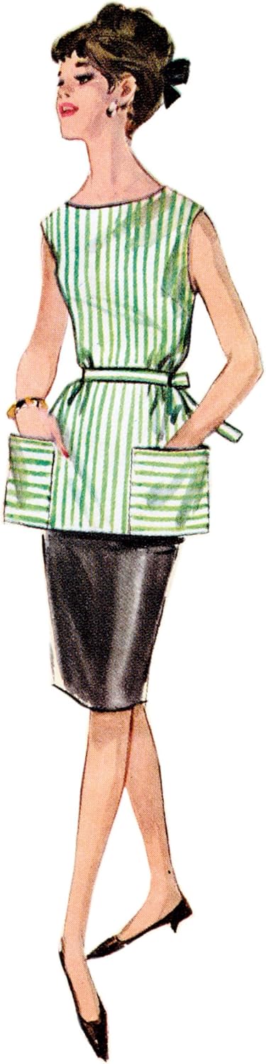 Simplicity SS9906A Vintage 1960's Misses' Apron Sewing Pattern Packet, Design Code S9906, Sizes XS-S-M-L-XL