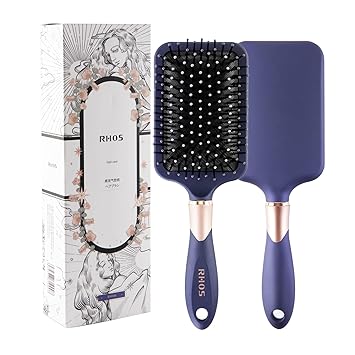 RHOS Detangler Hair Brush for Women&Men and Wet&Dry Hair-Paddle Hair Brush for Thick Hair-Cushion Hair Brush for Detangling-For All Hair Types (Purple)