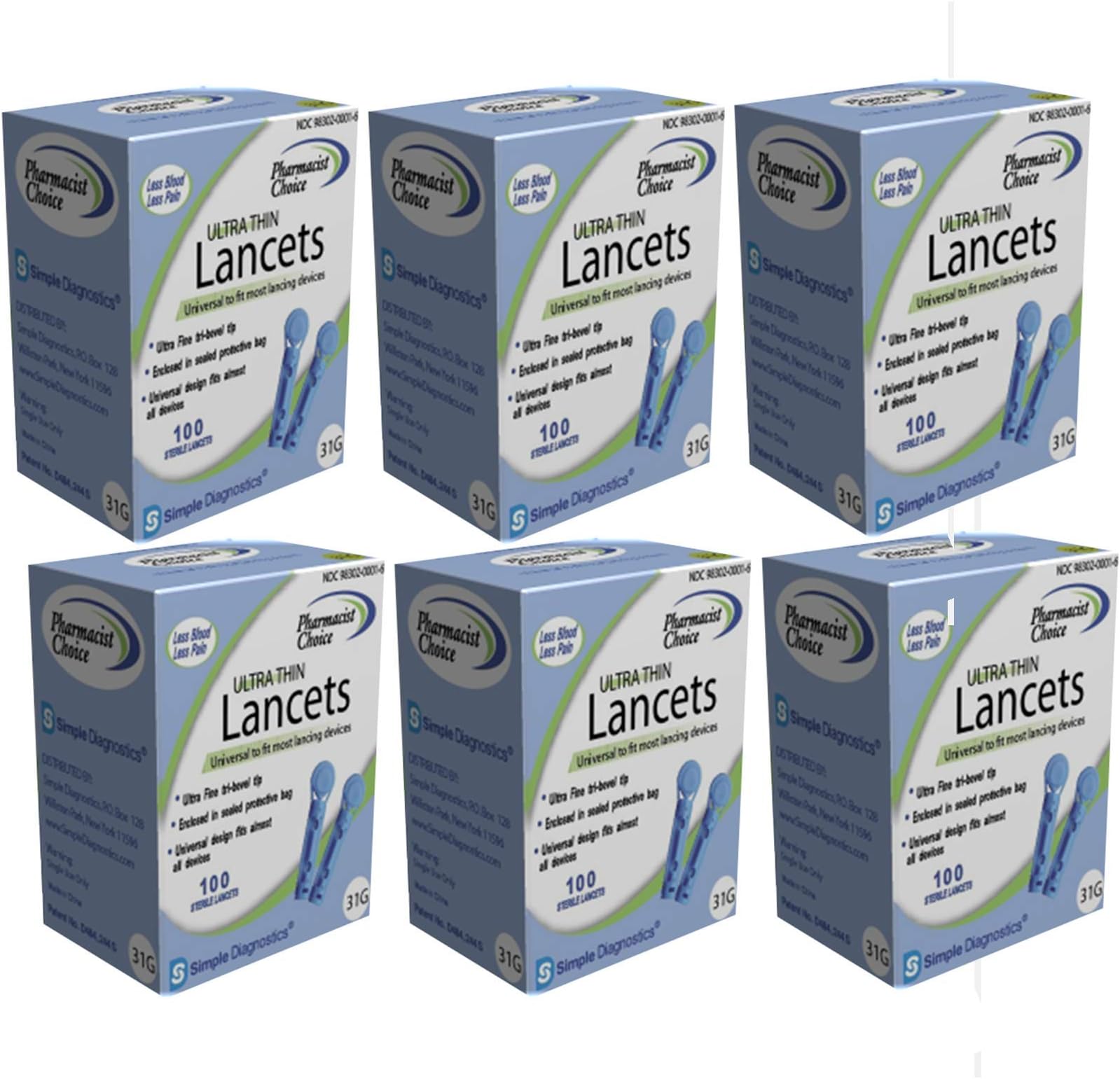 Clever ChoicePharmacist Choice Twist Top 31G Lancets 100s [6 Pack]