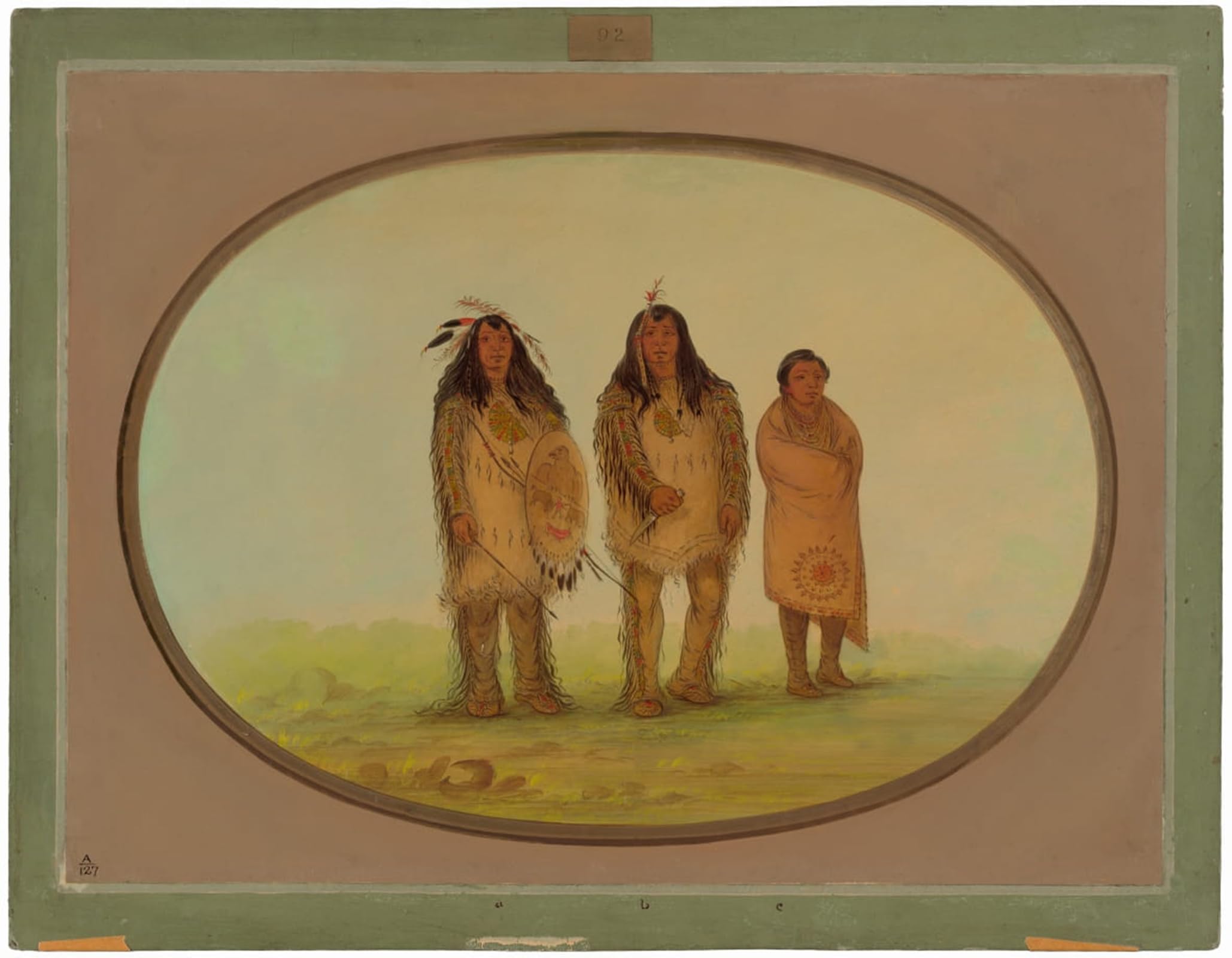 POSTERIIk Vintage Art Print Images Pictures Print Two Nezperce Warrioriess and a Boy by George Catlin Modern Colour Posters for Office Home Decor 60x90cm