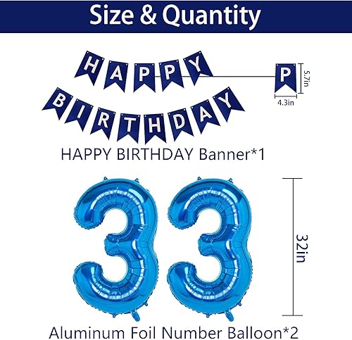 Miniatura 37 de Decoraciones de fiesta de cumpleaños azul número 16 para niños y niñas, suministros de globos de feliz cumpleaños 16 con pancarta de feliz