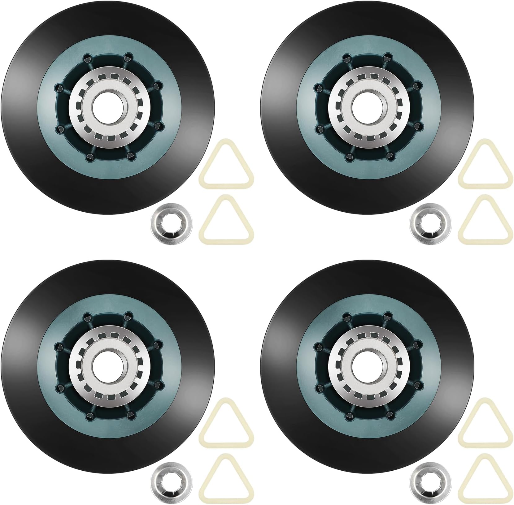 WPW10314173 W10314171 Dryer Drum Support Roller Kit Dryer Drum Rollers Replaces W10314173 8536973 8536974 AP6019303 PS11752609 Suitable for maytag kenmore whirlpool kitchenaid sears oper,Pack of 4