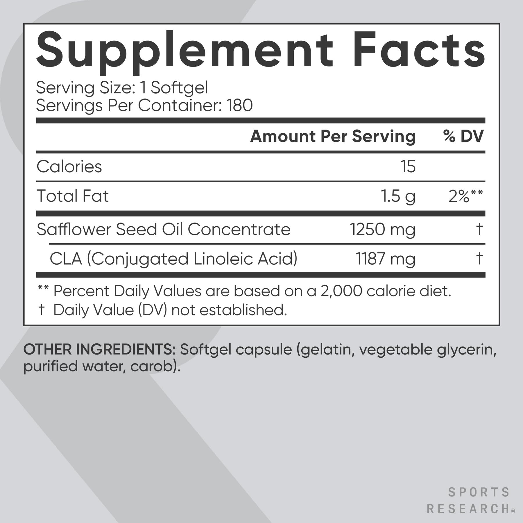 Sports Research® CLA 1250mg, 180 Softgels — Amazon image 5