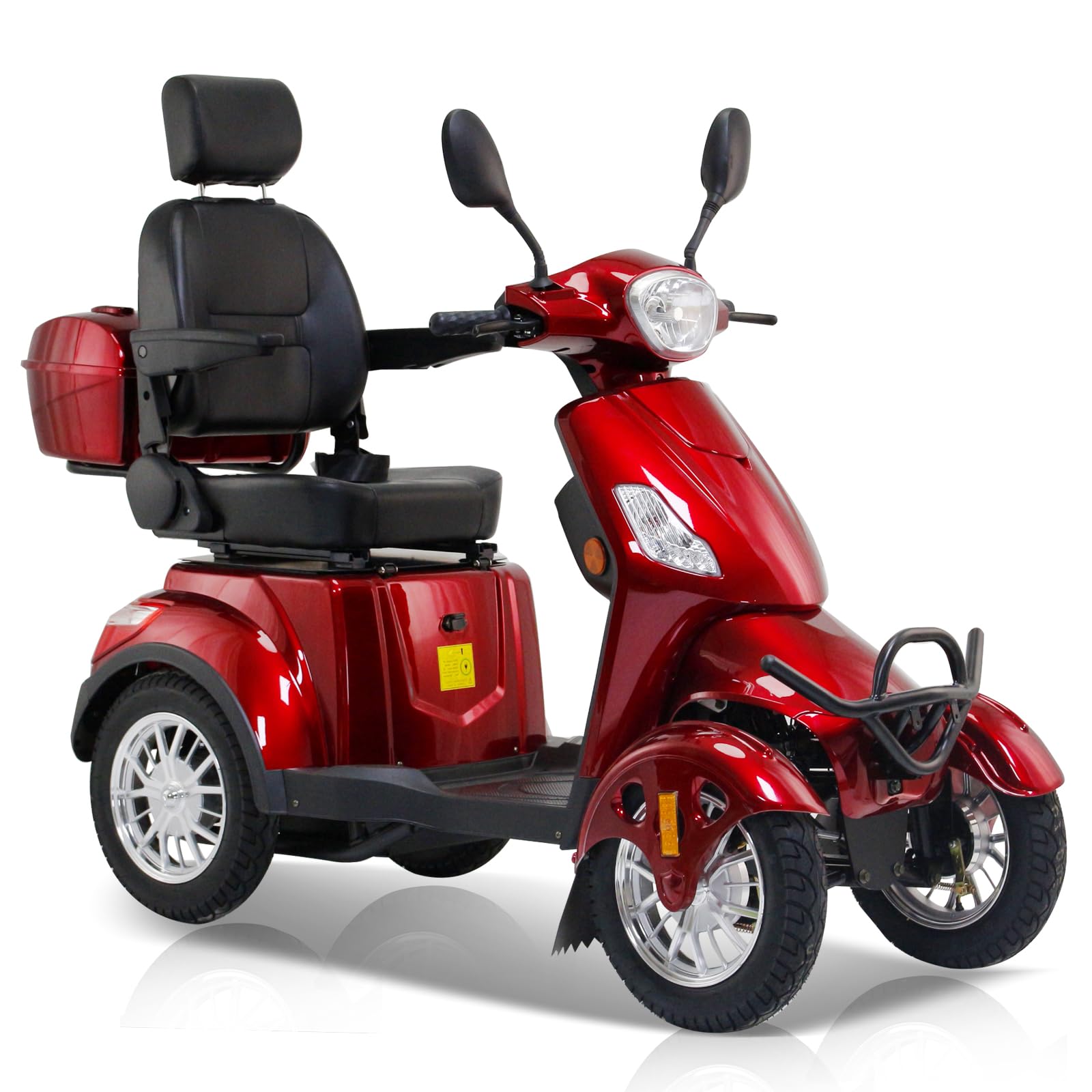 Dvsripa Mobility Scooters for Seniors,Heavy-Duty 4 Wheel Mobility Scooters for Travel,500LBS Capacity 800W All Terrain Handicap Scooters for Adults (Red-XL)