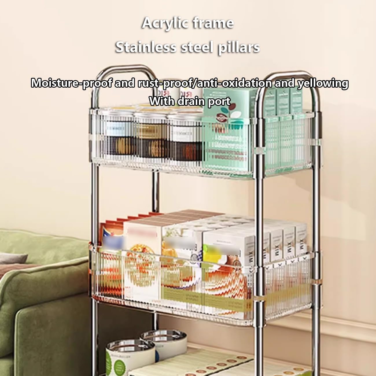 Commercial Retail Display Rack Stand, Supermarket Snack Shelf with Guardrail, Supermarket Racks Display Stand,Easy Assembly,for Snacks/Fruits/Tools,for Convenience Stores.(40 * 29 * 95cm)