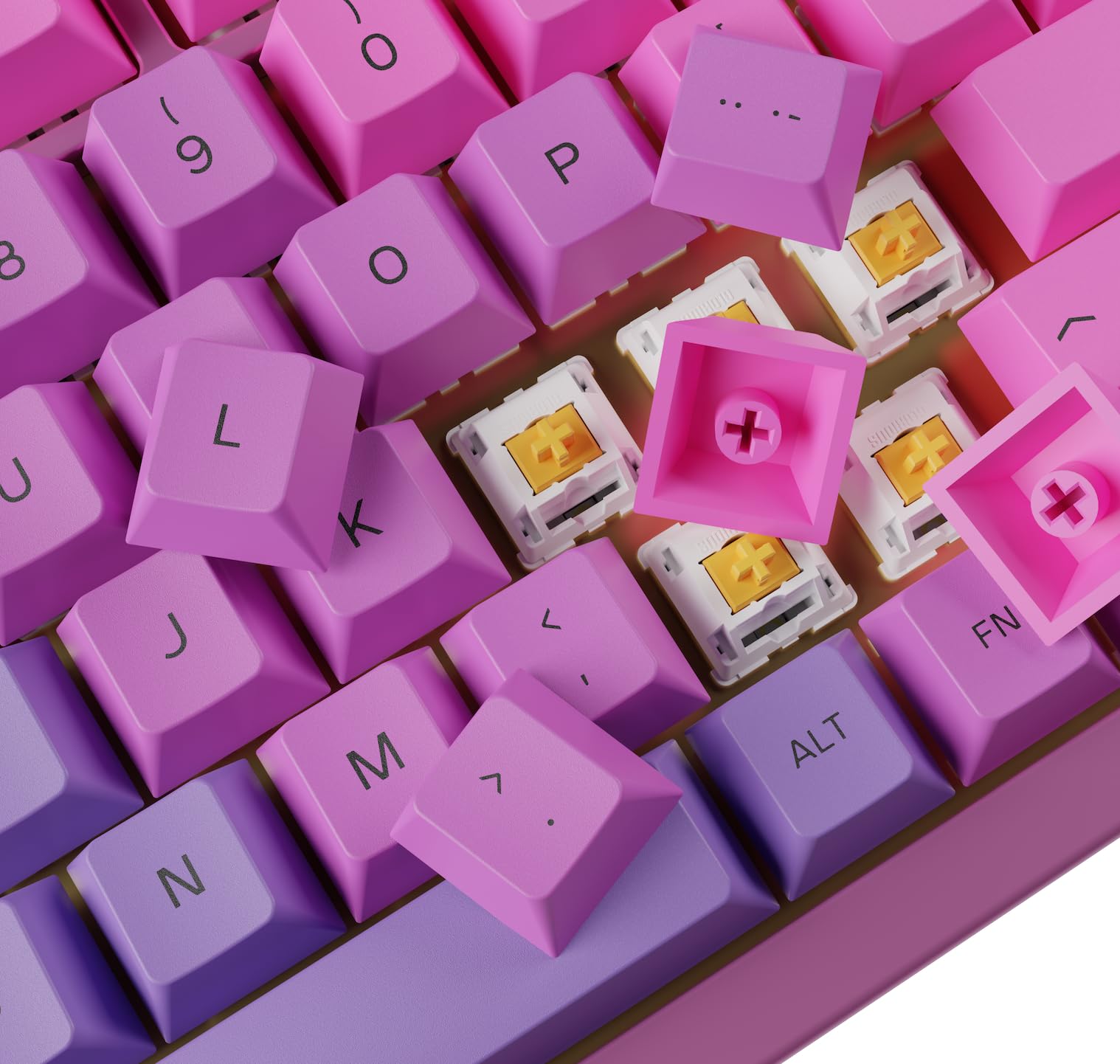 Glorious Gaming 115x GPBT Keycaps - Cherry Profile, Super Durable PBT Plastic, Eye Catching Aesthetics, Superior Sound, Original Typeface… – Ansicht 2