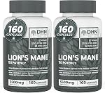 Supplément de la Manille des Lions 160 Capsules végétaliennes de Poudre de Champignons Lion Premium & Soutien immunitaire , supplément naturel de cerveau nootrope 100% Organismes de fruits fabriqués au Canada, de qualité assurée