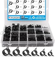 Vista 9 de Kit de abrazadera de banda de resorte de acero de 210 piezas (7-25mm) con alicates planos giratorios – Surtido multiusos para línea de combustible