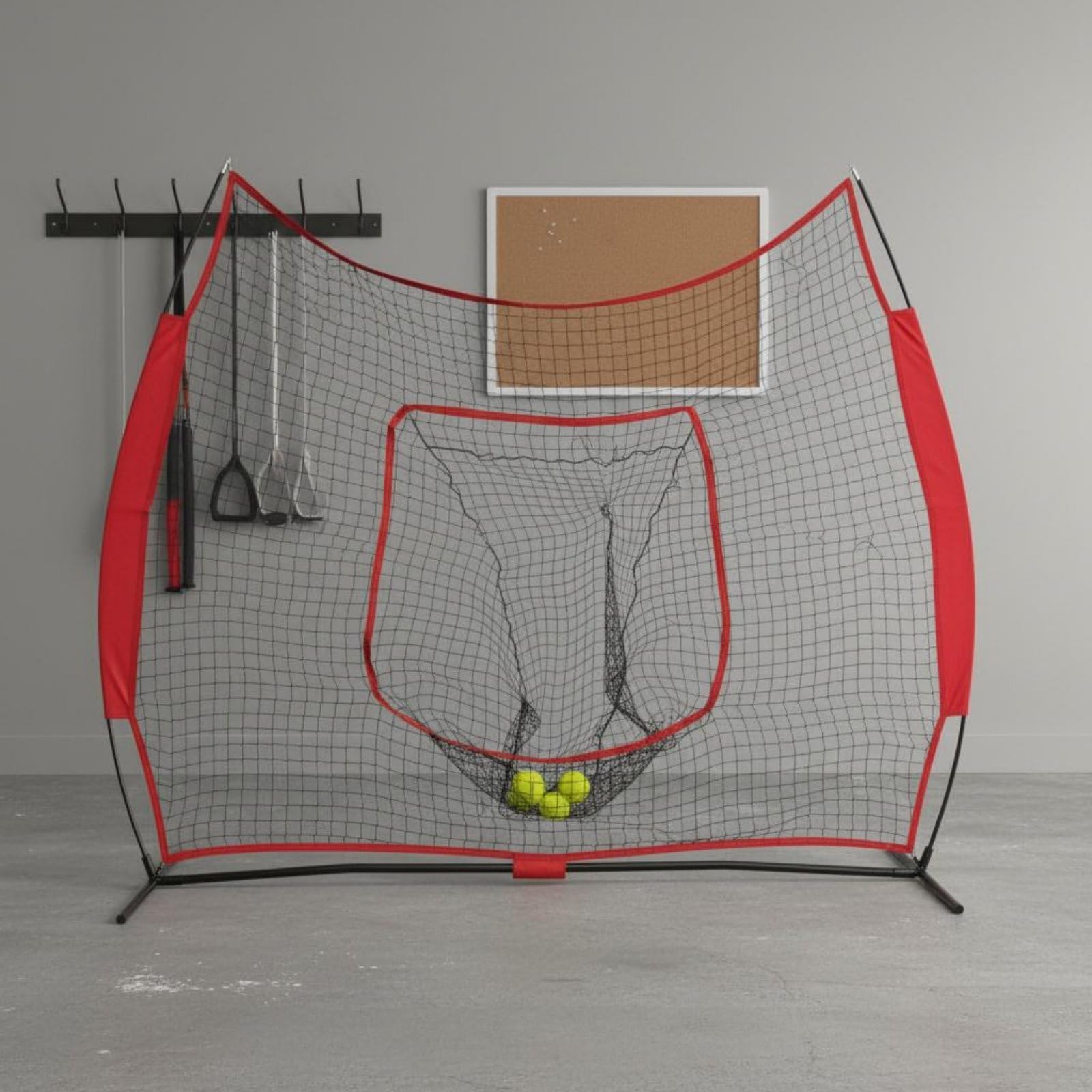 Amagogo Baseball Trainingsnetz Wurfnetz Rückprallnetz Schlagnetz mit Zielbereich zur Fehlerkorrektur Und Konstanten Technikarbeit Schnell Montierbar Und