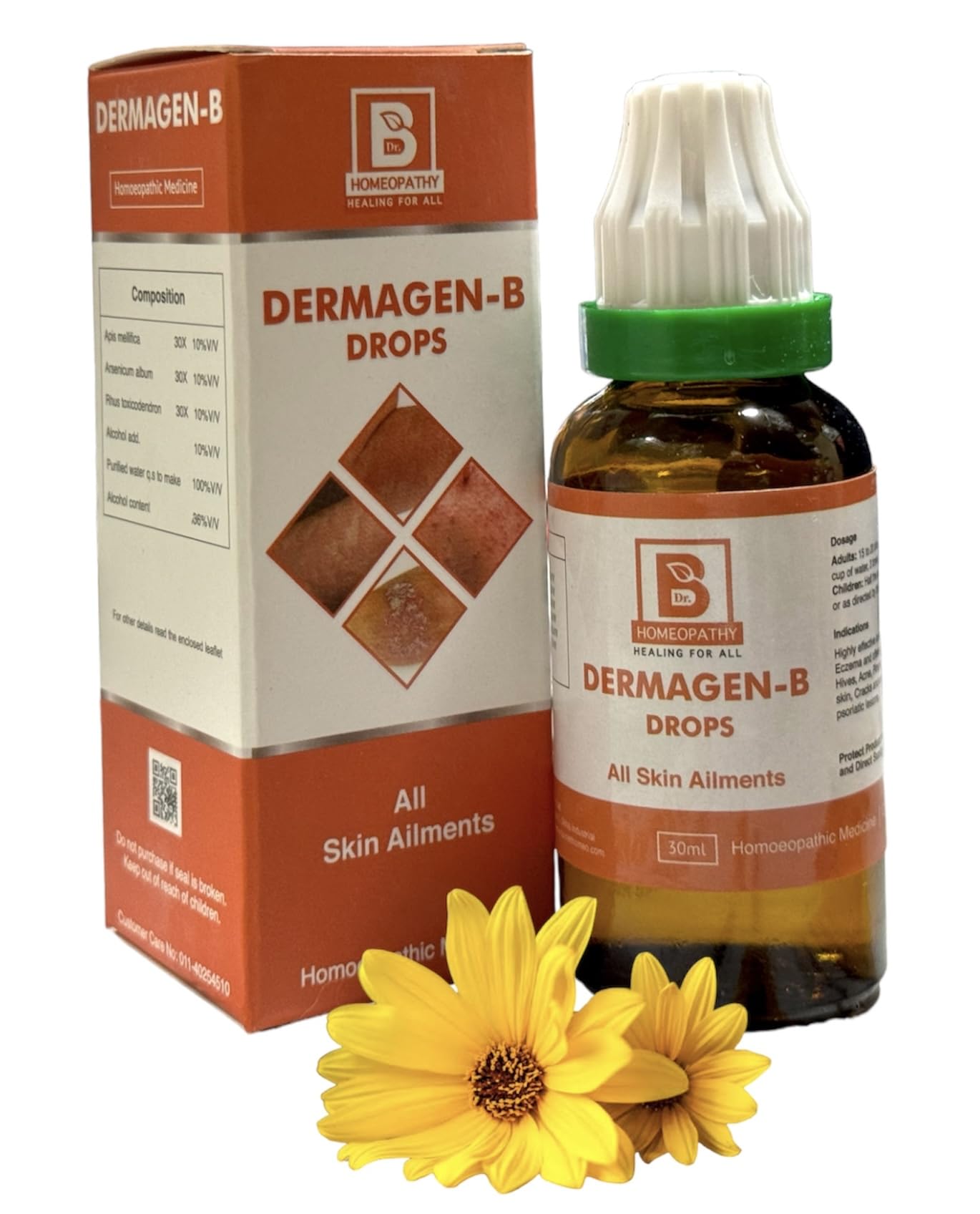 mefaq-01 burnett dermagen b drops - homeopathic medicine- 30ml - set of 1 bottle