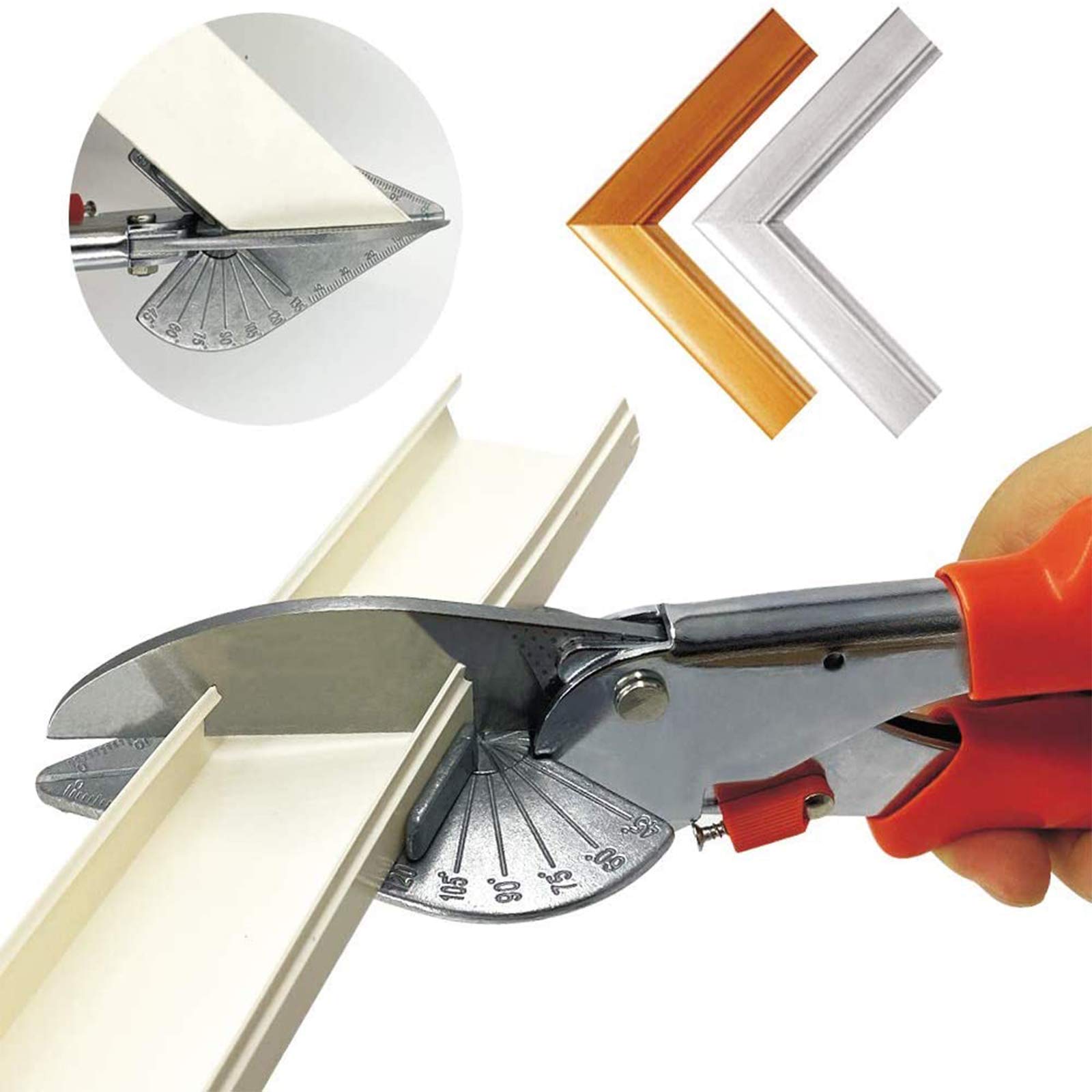Cisaille D'Angle à Mitre - Cisailles à Onglets Multi-Angles De 45 à 135 DegréS, Outil De Coupe Quart De Rond,Cisaille à Joint Pour Couper Le Bois Tendre, Y Compris 2 Lames De Rechange
