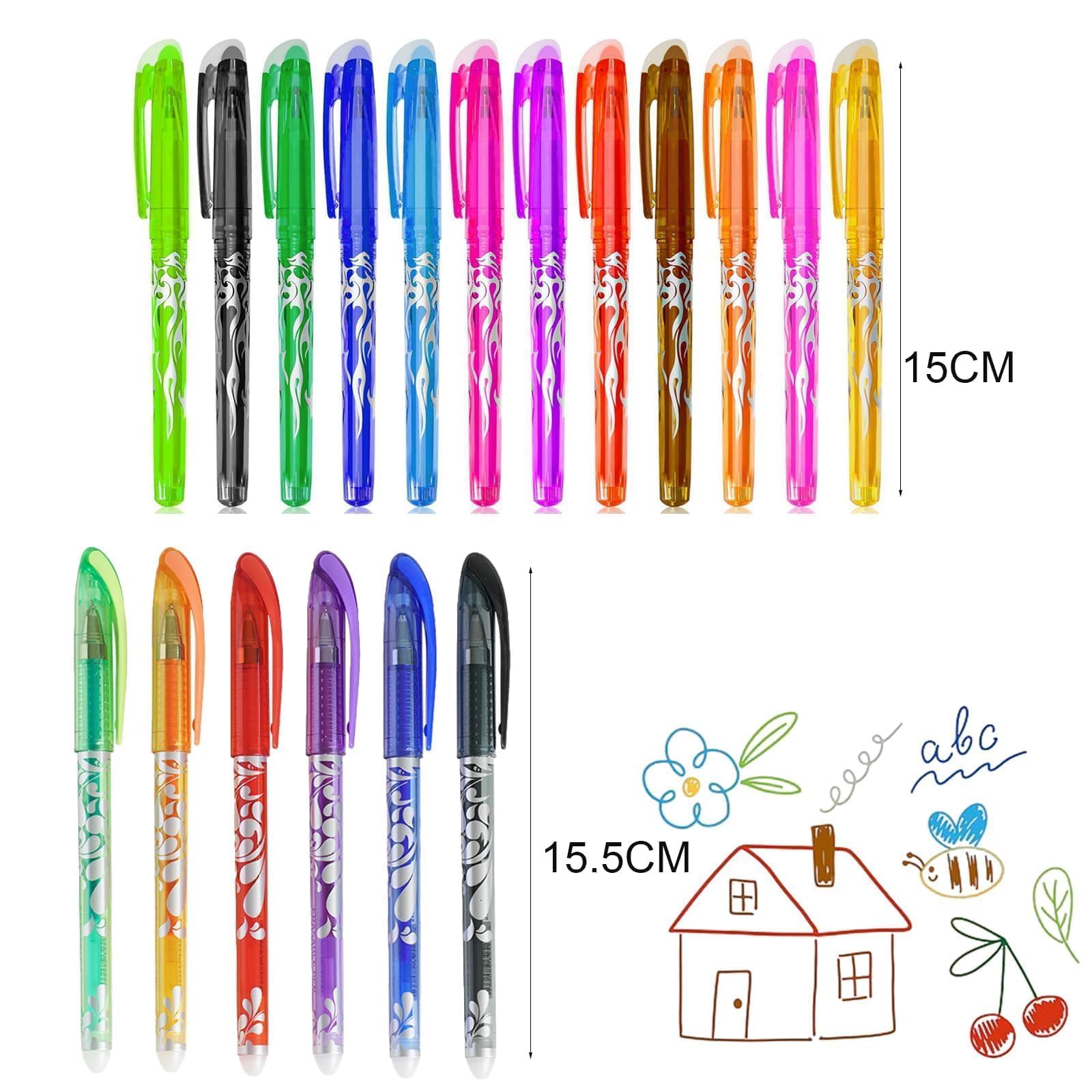 Lot de 18 stylos à bille effaçables - Stylo à bille effaçable - Pour fournitures de bureau, fournitures scolaires et étudiants