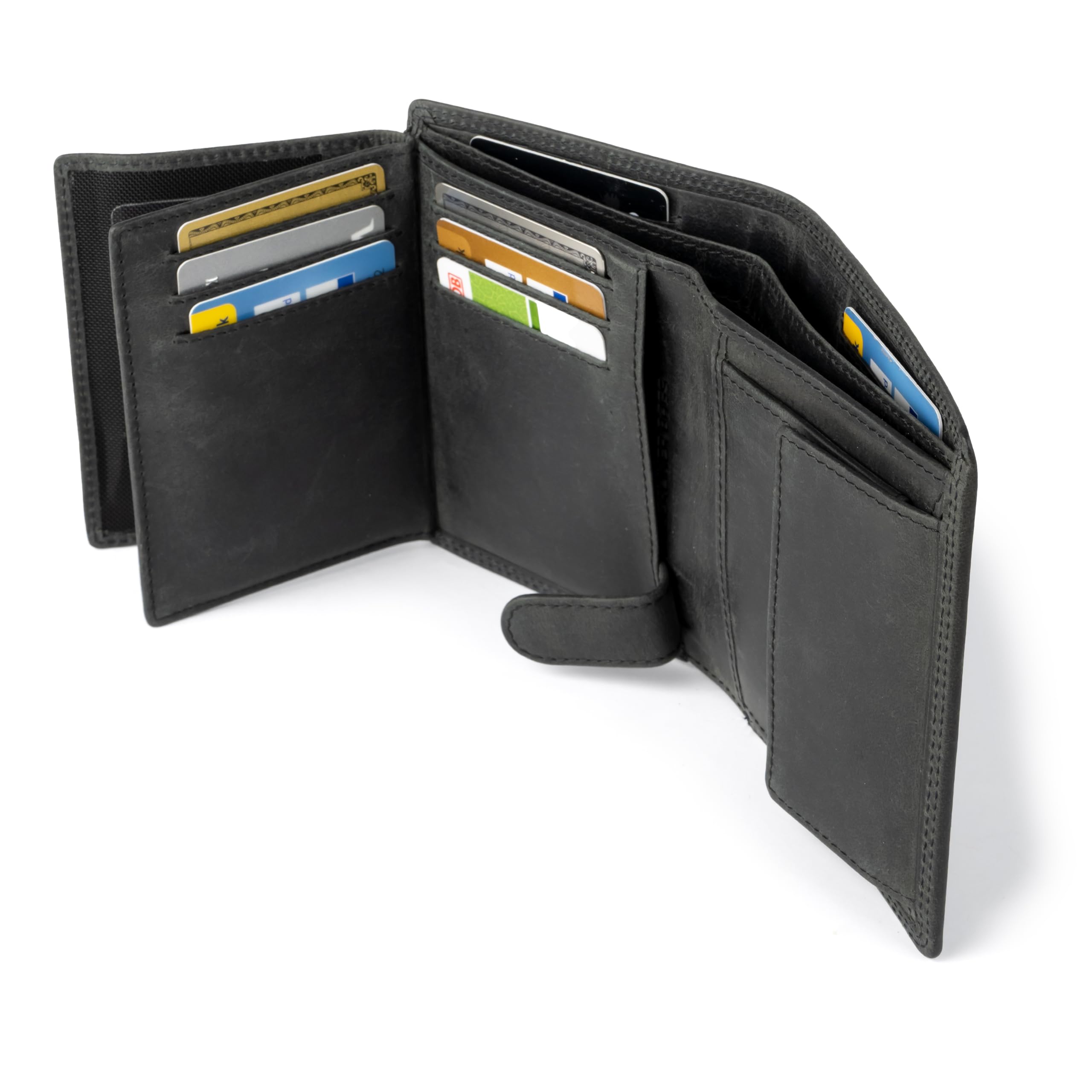 Berliner Bags Portefeuille Homme Oliver en Cuir RFID, Vertical - Gris Foncé