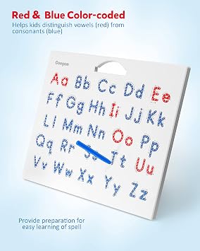 Coogam Magnetic Letters Practicing Board, Magnets Tracing ABC Alphabet Board Learning to Write Uppercase&Lowercase Educational Toy Fine Motor Montessori Gift for 3 4 5 Years Old Preschool Kids