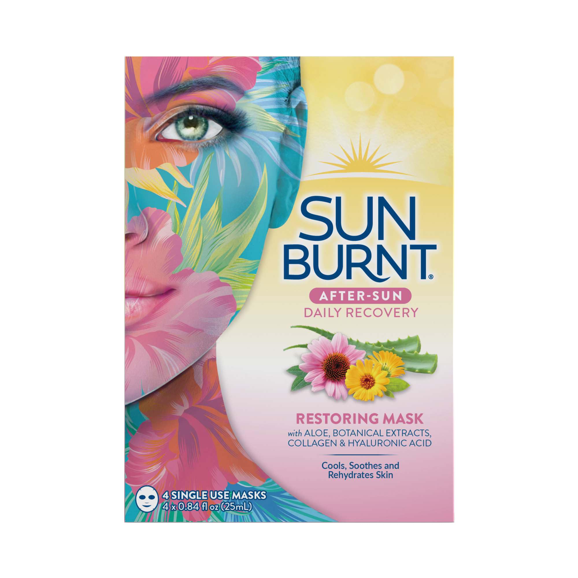 Sunburnt Ultra-Hydrating Face Sheet Mask, Advanced Sun Recovery, Treat Dry Sun Damaged Skin, For After Sun Exposure, Much More than Aloe, Soothes and