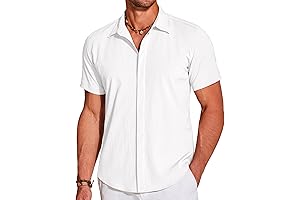 Lightweight Men's White Short Sleeve Button Up