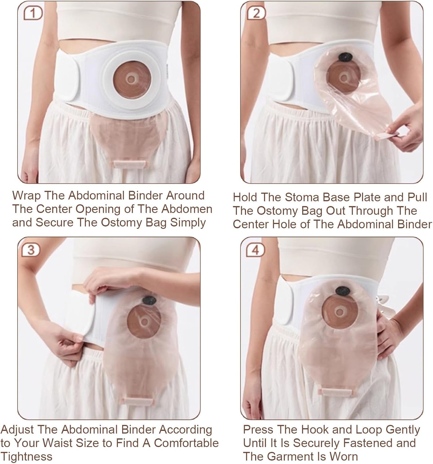 Ostomy Belts for Men and Women, Adjustable Ostomy Support Belt with 2 Hole Sizes, Post-Surgery Comfort Girdle, Prevent Parastomal Hernia(Medium)