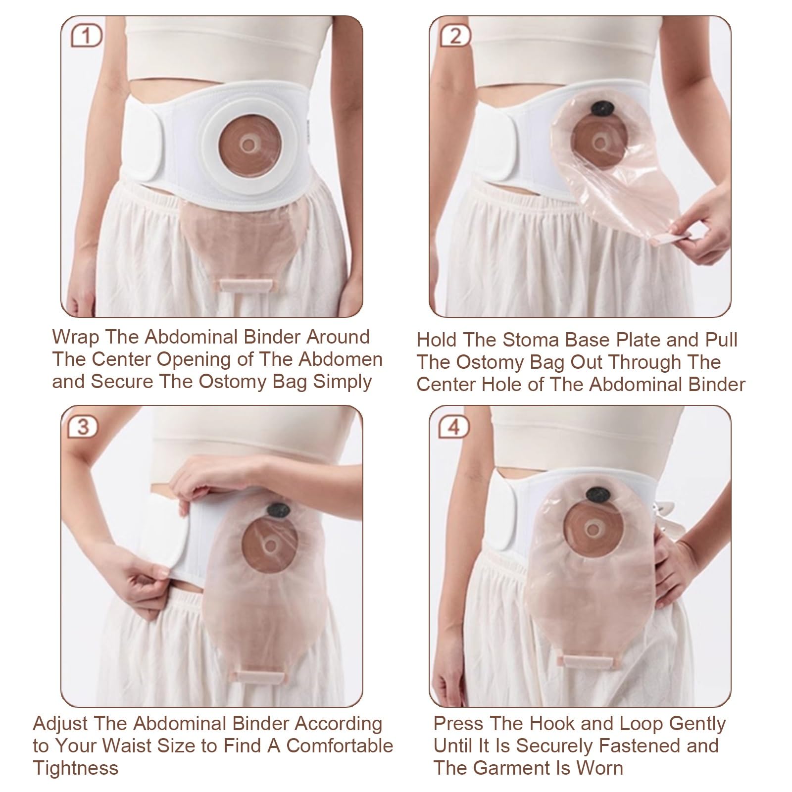 Fascia per Stomia per Uomini e Donne, Cintura per Stomia Regolabile con 2 Misure di Fori, Cintura Stoma Comfort Post-Operatoria, Previene L'ernia Parastomale(X-Large)