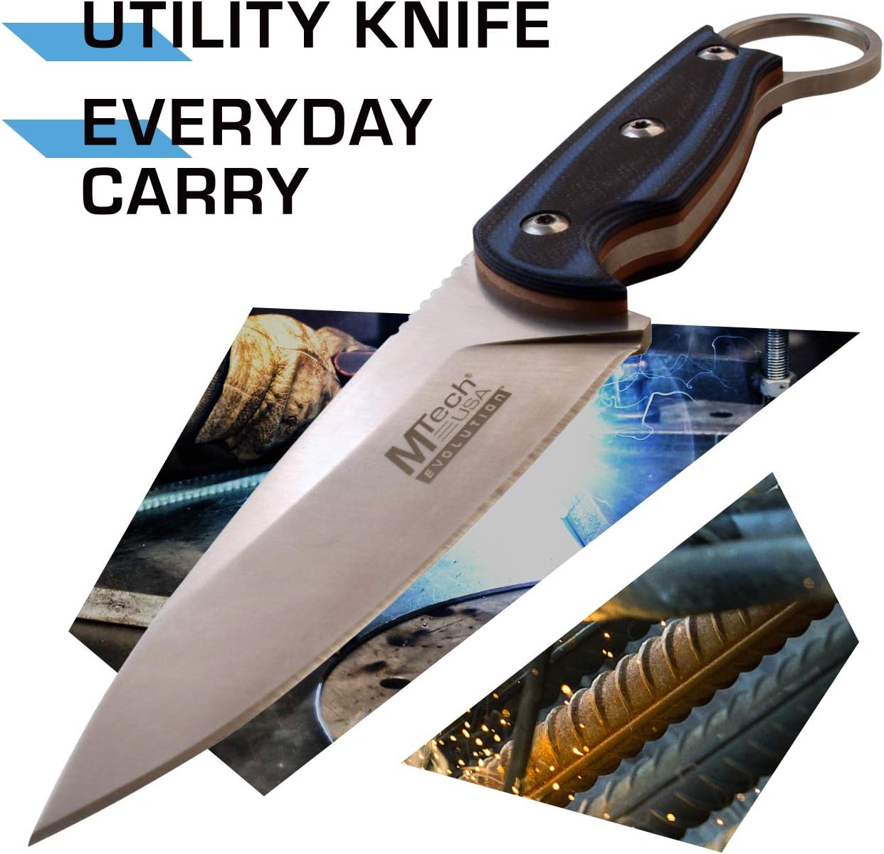 MTech Evolution Tactical Fixed Blade Knife - MTE-FIX010-BL : Sports & Outdoors