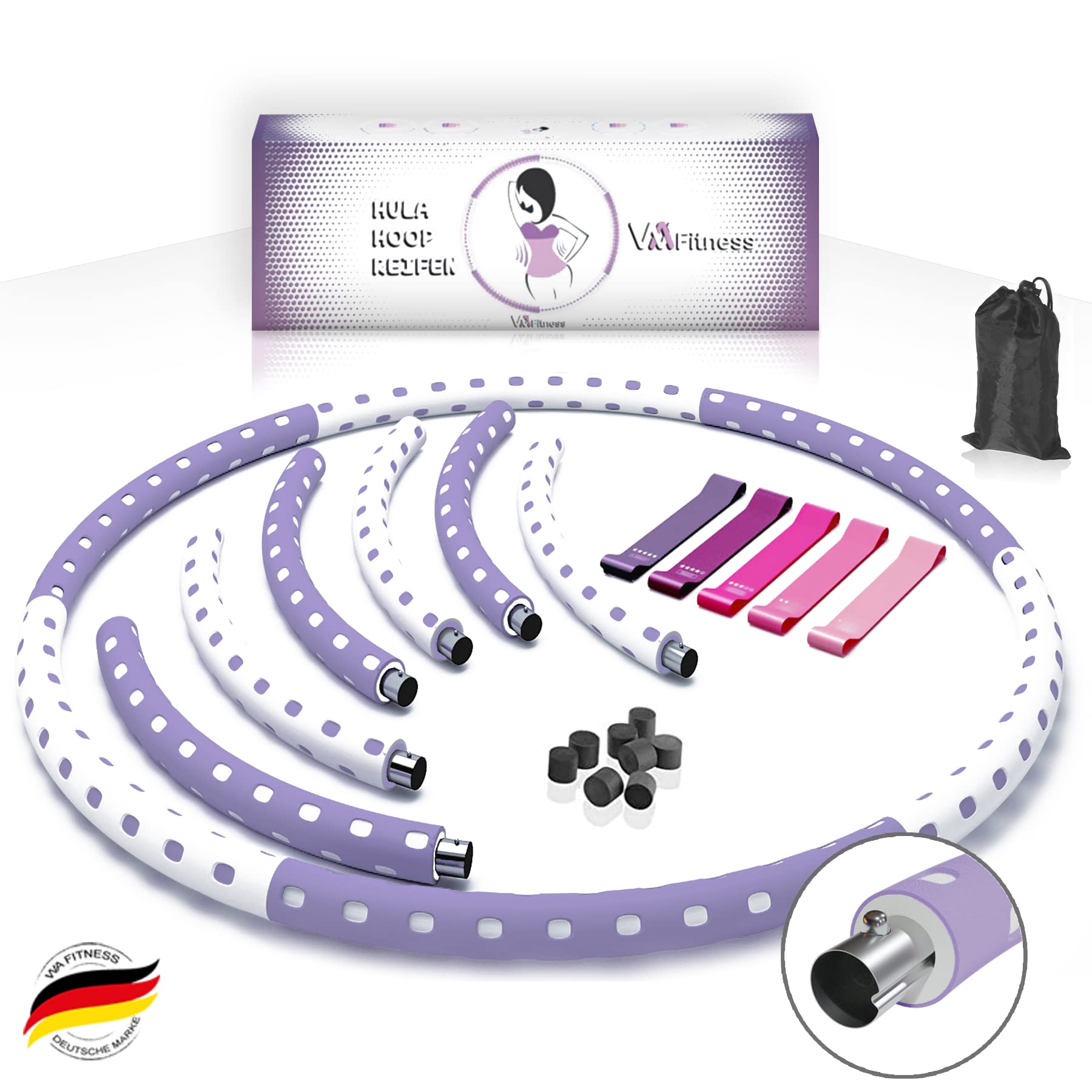 Hula Hoop obręcz dla dorosłych, zdejmowana obręcz hula hop ze stabilnym rdzeniem ze stali nierdzewnej, pianka premium, obręcz gimnastyczna do fitnessu / masażu