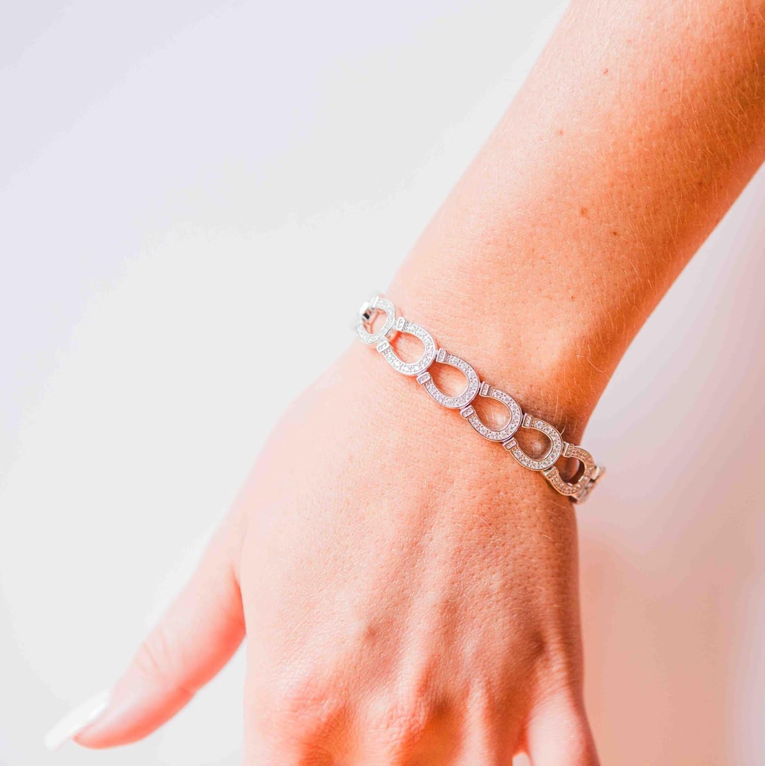 Kelly Herd Western Jewelry - Horseshoe Bracelet - Sterling Silver and Cubic Zirconia
