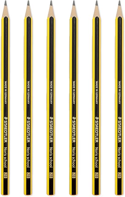 STAEDTLER WOPEX Noris School Pencils - 180N-2B Dipped - Pack of 6-2B Grade