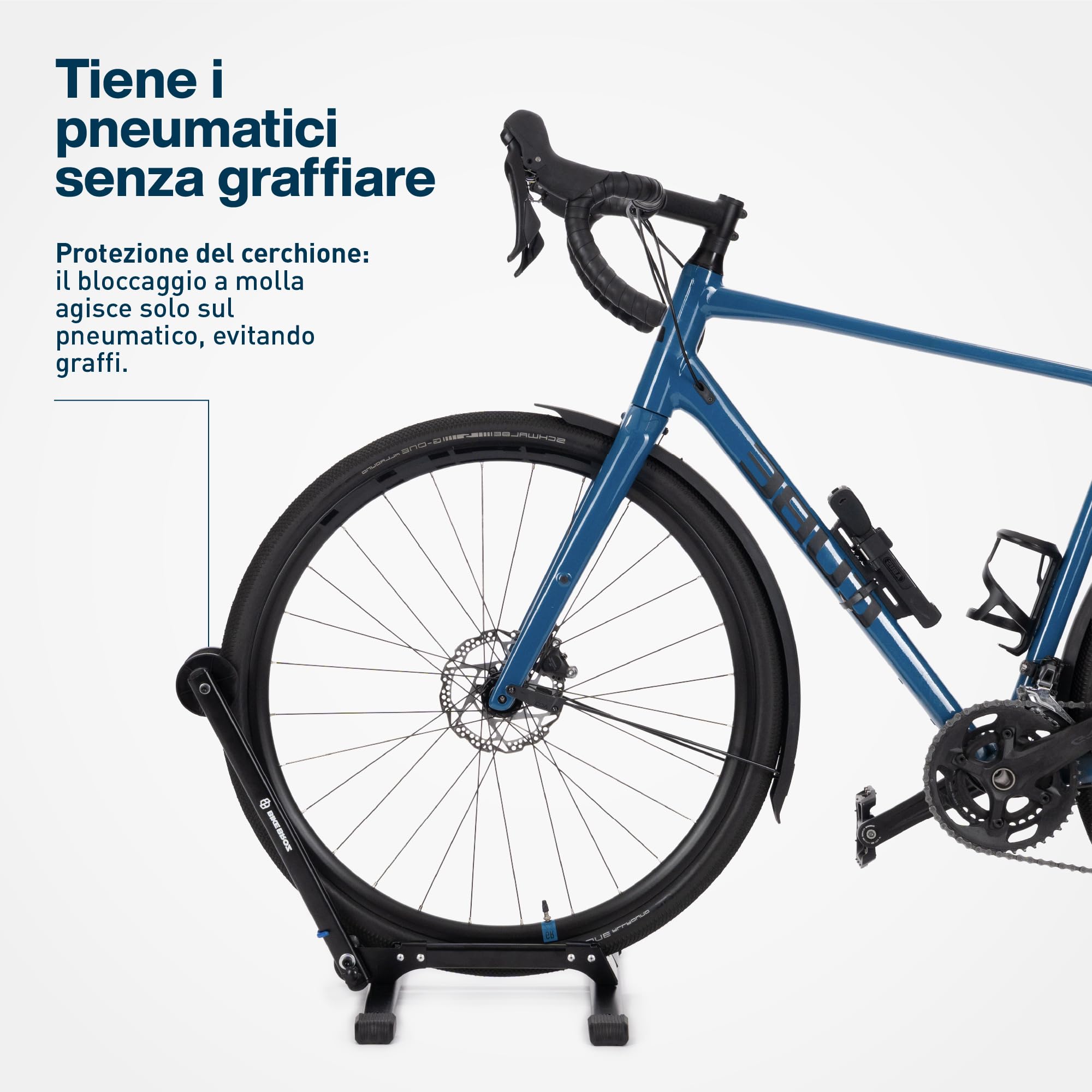 Cavalletto per Bici da Terra per Bici Fino a 29" Pollici | Cavalletto per Ruota Anteriore e Posteriore incl. Montaggio a Terra | Stanley Stand di BikeBroz