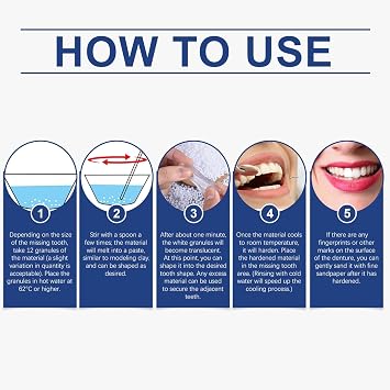 Tooth Filling Repair Kit | Temporary Tooth Repair | Emergency Teeth Filling Kit for Dislodged Crowns and False Teeth | Fast Fix Dental
