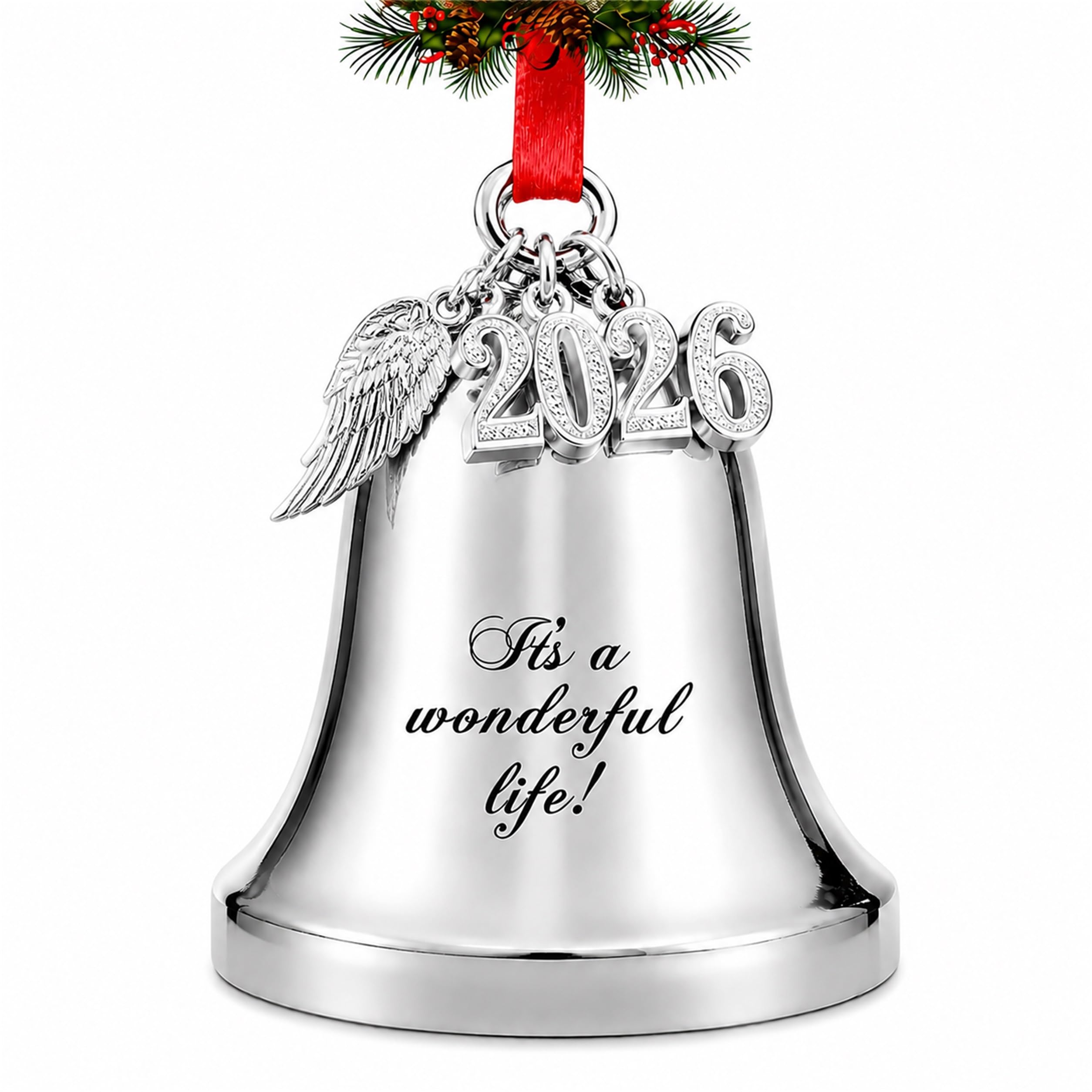 Amazon.com: JUPPE 2026 Silver It's A Wonderful Life Christmas Bell