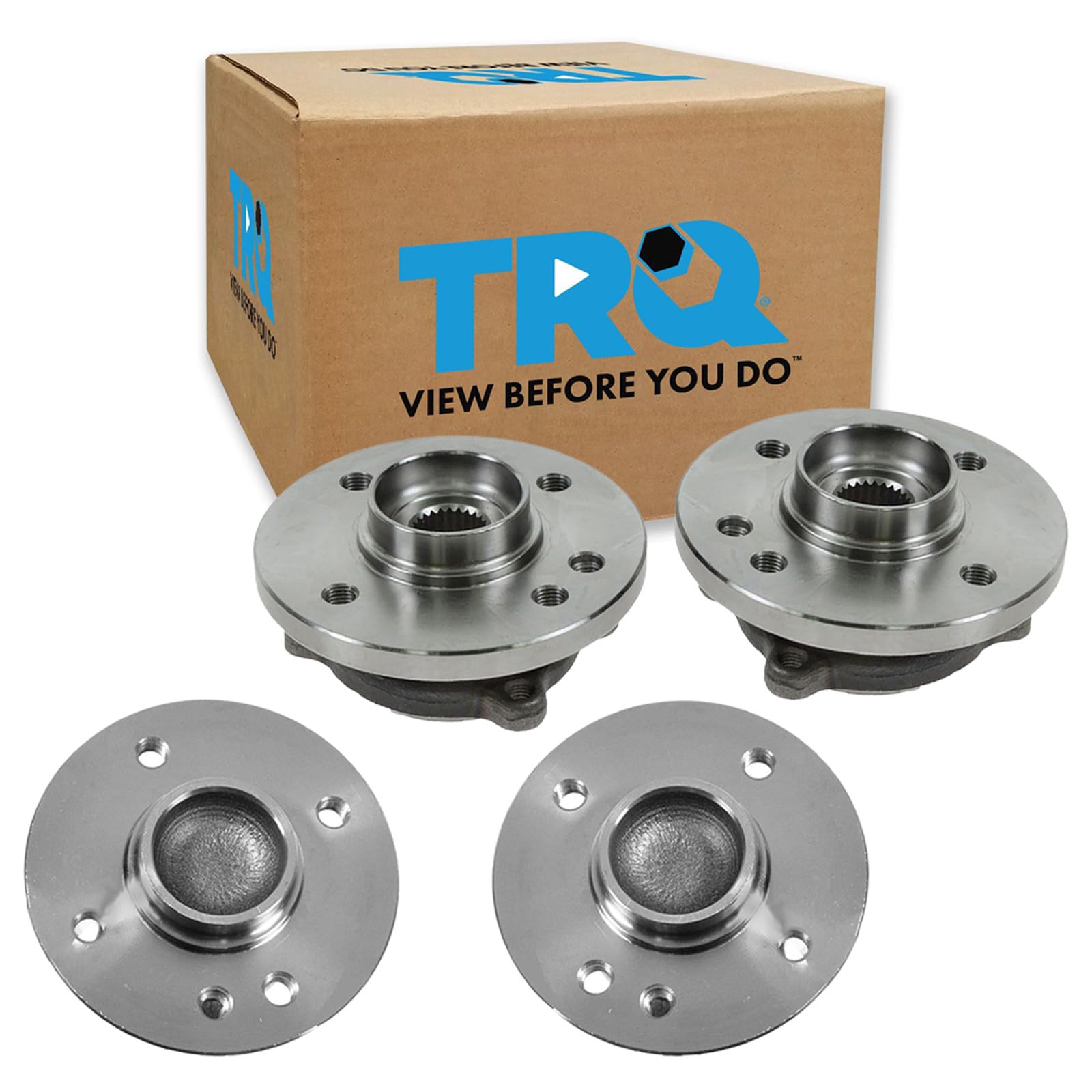 TRQ 2 Piece Front Rear Wheel Bearing &amp; Hub Assembly Set