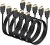 Cable HDMI corto de 1 pie, paquete de 5, cable HDTV 4K blindado, bañado en oro, 3D HDR | Cable HDMI 2.0 macho de 120Hz ARC y clasificación CL3, HDCP 2.2, para base, PC, monitor, Switch, divisor, PS4/5, Xbox, barra de sonido 1