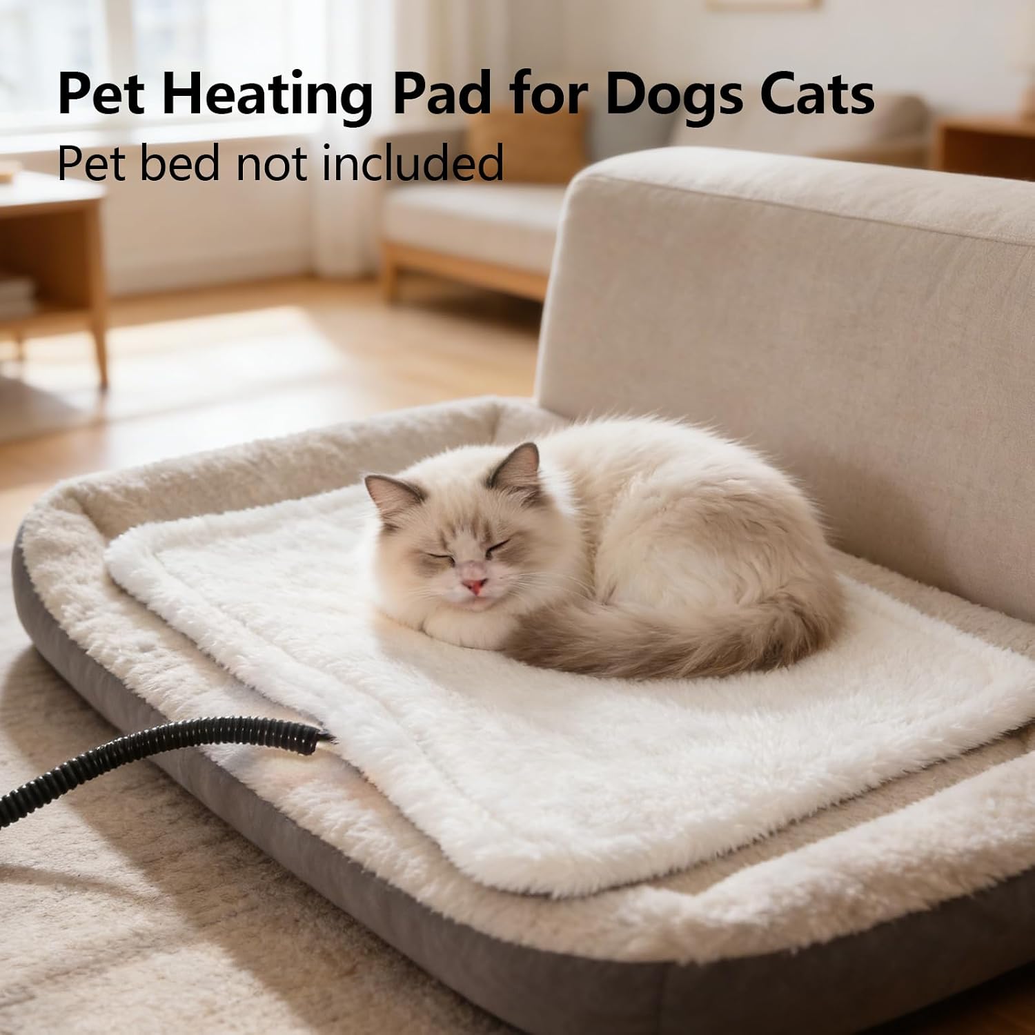 Pets Heated Blanket for Cats & Dogs, Heated Blanket Cat Warm, Dog Bed Dog Cushion, Pet Heated Bed USB Interface Electric Bite Pet Heating Pad F (S)
