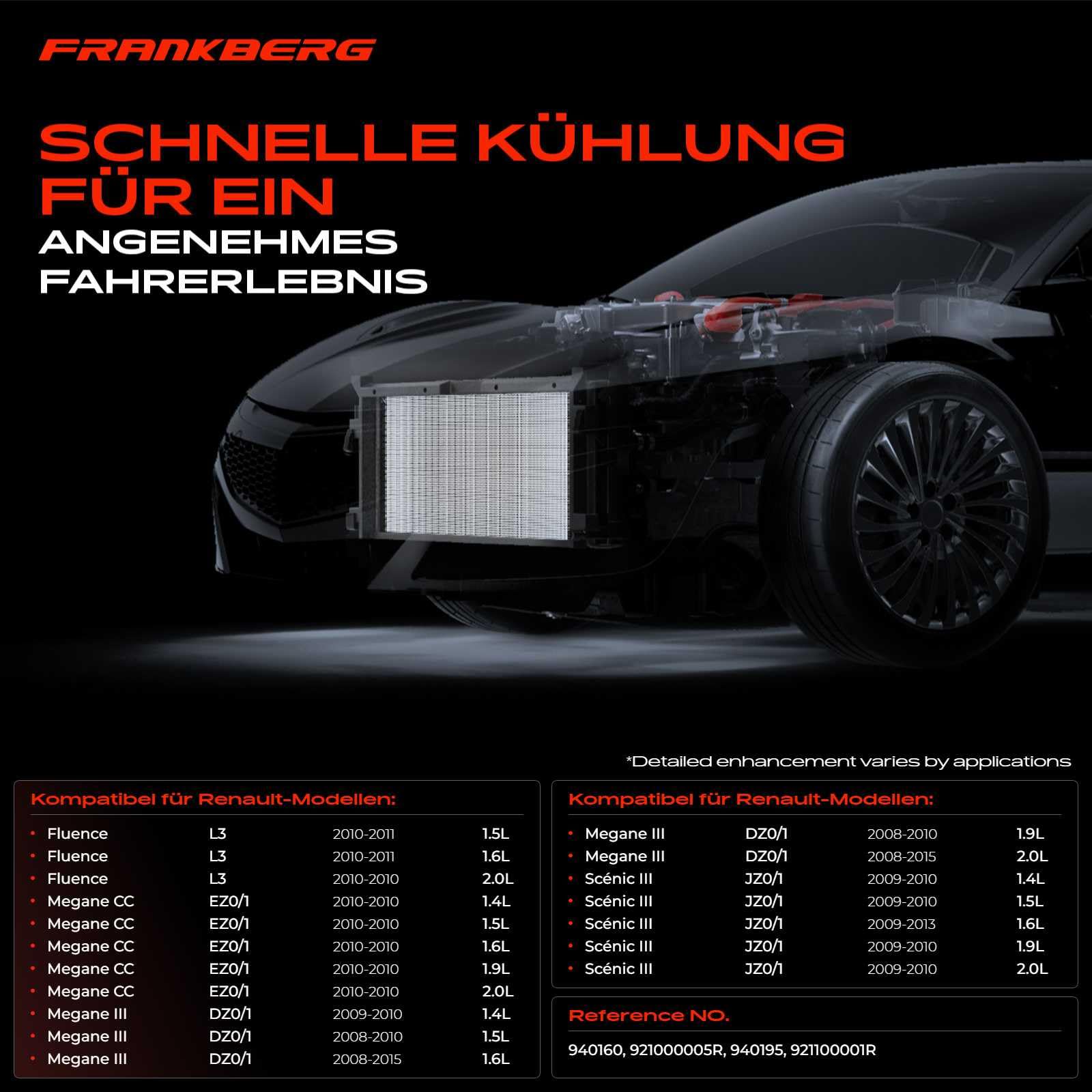 Frankberg Kondensator mit Trockner 921100001R | Kompatibel mit Scénic III JZ0/1, M.e.g.a.n.e III Combi Van KZ0/1, M.e.g.a.n.e III Grandtour KZ0/1